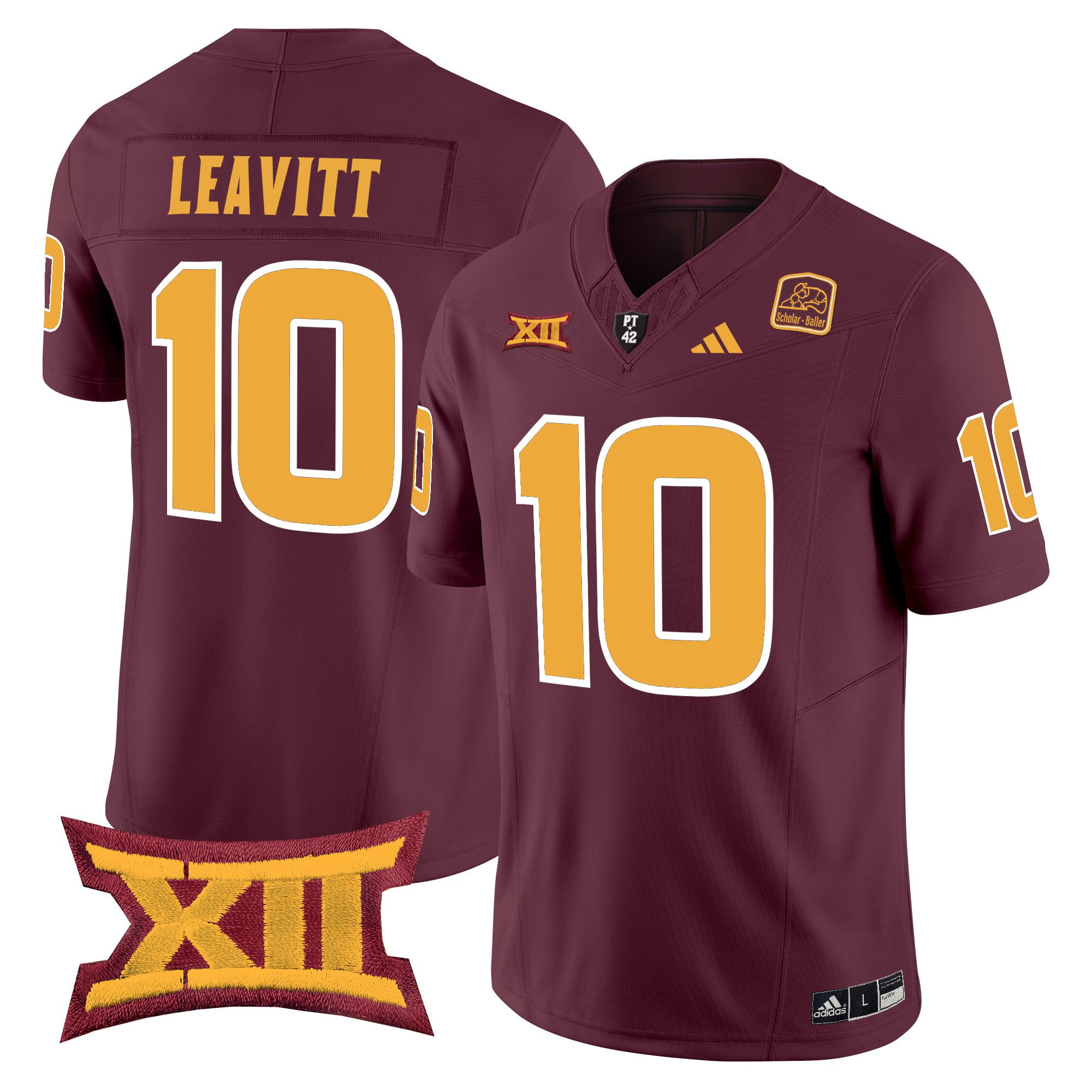 Men Arizona State Sun Devils #10 Leavitt Red 2024 Vapor Limited NCAA Jersey style 1